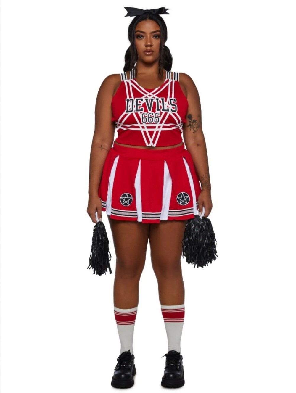 Red Devil Cheerleader Pleated Skirt - Plus Size